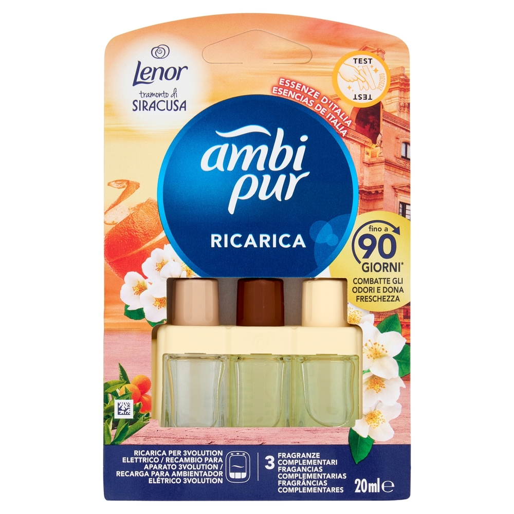 Ambi Pur Profumatore per Ambienti Elettrico Ricarica 3Volution, Tramonto di Siracusa 20 ml
